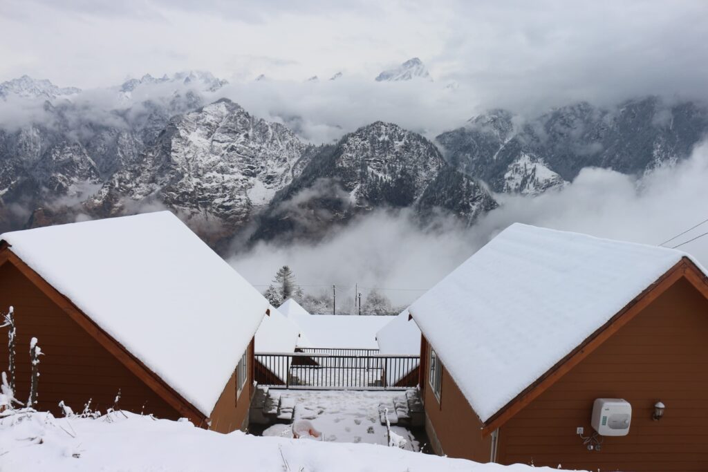 resort in auli with mountain views
